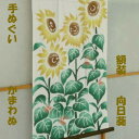 手ぬぐい【額装 向日葵】 【注染】【かまわぬ】夏柄てぬぐい ヒマワリ