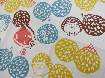 【手ぬぐい ハリネズミ】【戸田屋商店】【注染】【梨園染】通年柄てぬぐい ハリネズミ柄　動物柄