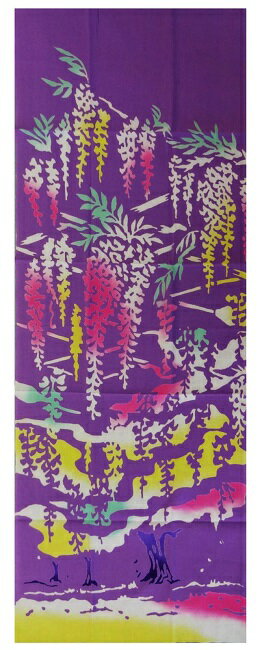 【手ぬぐい 四季　藤棚】【戸田屋商店】【注染】【梨園染】春柄てぬぐい 　藤の花柄手ぬぐい