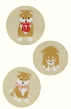 ひとことはんかち【ありがとうございました】柴犬　着物　手ぬぐい生地ハンカチ　濱文様