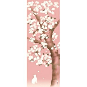 Rakuten - 【絵手ぬぐい　見上げれば桜満開】【捺染】【濱文様】春柄 てぬぐい 手拭い 猫タペストリー　かわいい