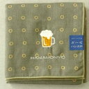 【リングドットとビール】はんかち　リバーシブルガーゼハンカチ ちゃ麦　刺繍　濱文様