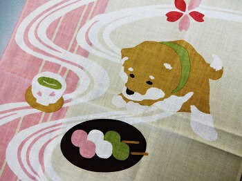 【絵手ぬぐい 豆柴 花より団子】【捺染】【濱文...の紹介画像3