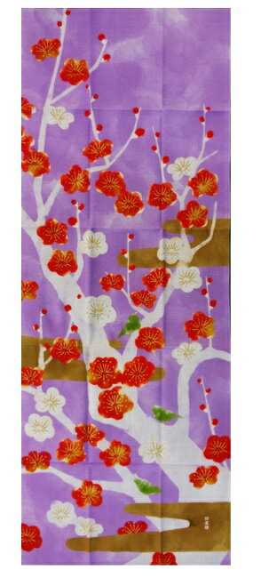 【絵手ぬぐい 夢梅霞】【捺染】【濱文様】冬柄てぬぐい　縁起柄　正月梅の花タペストリー　おしゃれ