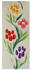 【絵手ぬぐい Tulip line】【注染】【気音間-kenema-】春柄てぬぐい　チューリップ柄　花柄