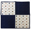 風呂敷 濱文様小布【ねこ 紺】ふろしき 50cm×50cm50センチ風呂敷 猫柄お弁当包み