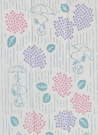 樂天商城 - スヌーピーてぬぐい【スヌーピー　 雨宿り 】手ぬぐい PEANUTS 【かまわぬ】【注染】梅雨柄手ぬぐい　紫陽花　夏柄タペストリー
