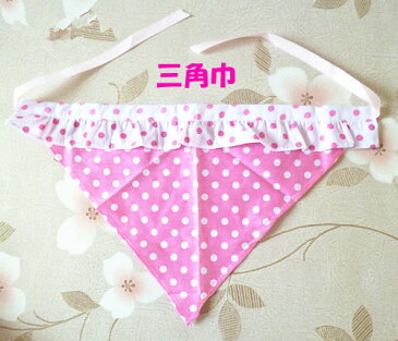 子供用三角巾付きエプロン 二層防水仕様 可愛い水玉柄 通園グッズ クッキング 幼稚園 小学校 送料無料