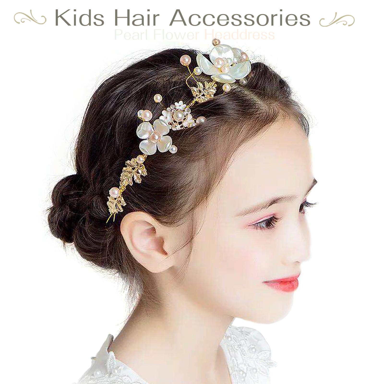 ヘアアクセサリー キッズ カチューシャ 花 パール ヘッドドレス ティアラ 子供 レディース フラワー 結婚式 発表会 お誕生会 可愛い 送料無料