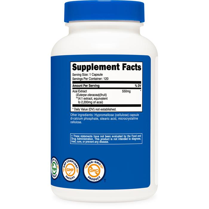 【Nutricost公式】アサイー 2,200mg 120カプセル - ニュートリコスト 非遺伝子組み...
