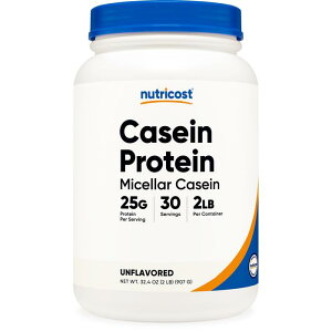 【Nutricost公式】カゼインプロテイン プレーン 907g (2LB) - ニュートリコスト Casein Protein Powder unflavored ミセラカゼイン プロテイン 1kg 運動サポート