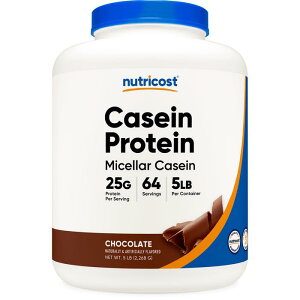 【Nutricost公式】カゼインプロテイン チョコレート味 2.268kg (5LB) - ニュートリコスト Casein Protein Powder Chocolate ミセラカゼイン プロテイン 1kg 3kg 運動サポート