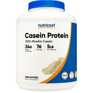 【Nutricost公式】カゼインプロテイン プレーン 2.268kg (5LB) - ニュートリコスト Casein Protein Powder unflavored ミセラカゼイン プロテイン 1kg 2kg 3kg 運動サポート
