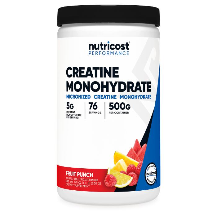 【Nutricost公式】 クレアチン モノハイドレート ( 一水和物 ) 500g - フルーツパンチ パウダー ニュートリコスト 非遺伝子組み換え グルテンフリー ヴィーガン対応 サプリメント Creatine Monohydrate Powder