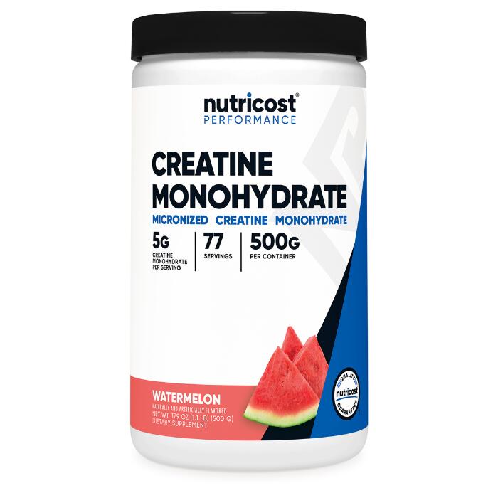 【Nutricost公式】 クレアチン 一水和物（スイカ味）5000mg 約77日分 500g 非遺伝子組み換え グルテンフリー ニュートリコスト