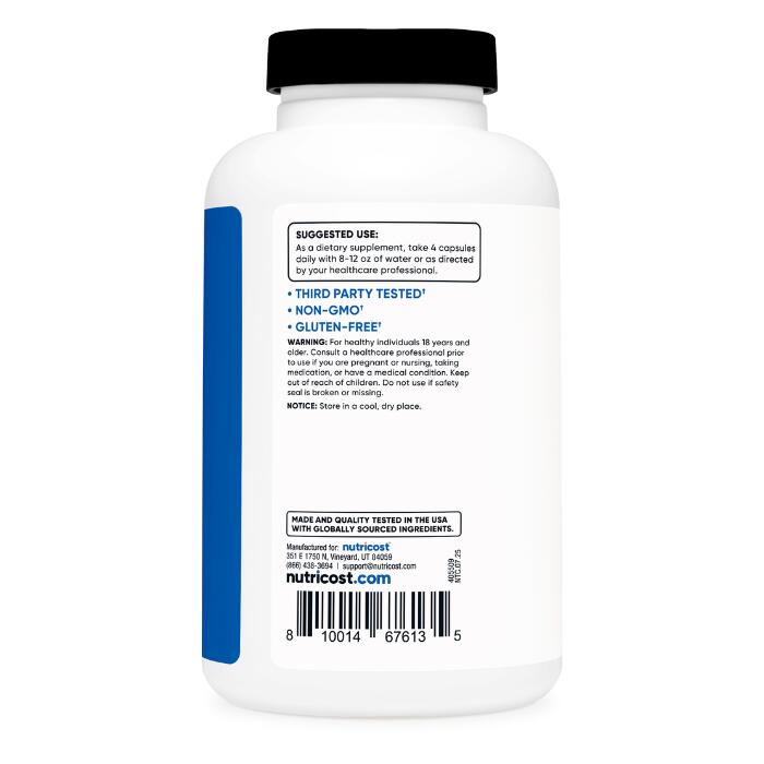 【Nutricost公式】D-アスパラギン酸（DAA）2000mg 約45回分 500mg 180カプセル - 非遺伝子組み換え、グルテンフリー サプリメント esupplementsjapan-10000230 esupplementsjapan サンプル画像3