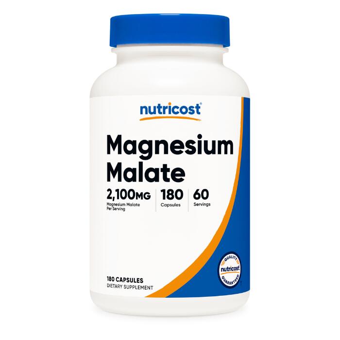 【Nutricost公式】マグネシウムマレート(リンゴ酸マグネシウム） 2,100mg、180カプセル - ベジタリアン、非遺伝子組み換え、グルテンフリー