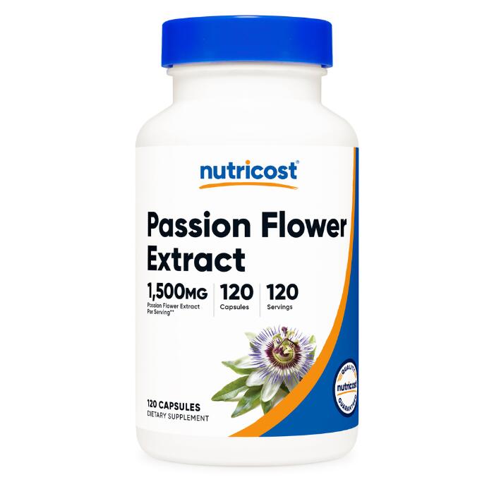 【Nutricost公式】パッションフラワーエキス 1,500mg 120カプセル - グルテンフリー、非遺伝子組み換え、ベジタリアン対応