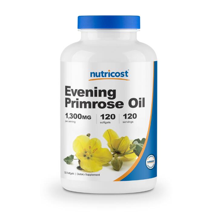 【Nutricost】 月見草オイル Evening Primrose Oil Softgel 1300mg サプリ 120ソフトカプセル 非GMO グルテンフリー