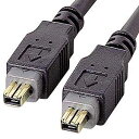 【5/1限定ポイント7倍(要エントリ)+最大1000円オフクーポン】IEEE1394ケーブル 4pin-4pin 1m ブラック KE-13DV-1BK サンワ...