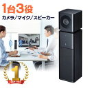 【最大3000円OFFクーポン配布中】スピーカーフォン カメラ内蔵 WEB会議 テレワーク スピーカー マイク カメラ 一体型 USB接続 Skype 200万画素 Zoom Teams対応 CMS-V47BK サンワサプライ