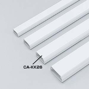 【最大2000円OFFクーポン配布中】【訳あり 新品】強力な両面テープ付 釘との併用も可 の壁面用ケーブルカバー 角型26幅 ホワイト CA-KK26 サンワサ...