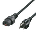 抜け防止ロック付き電源コード 3P 3m ブラック APW12-515C13LK03 サンワサプライ(2)