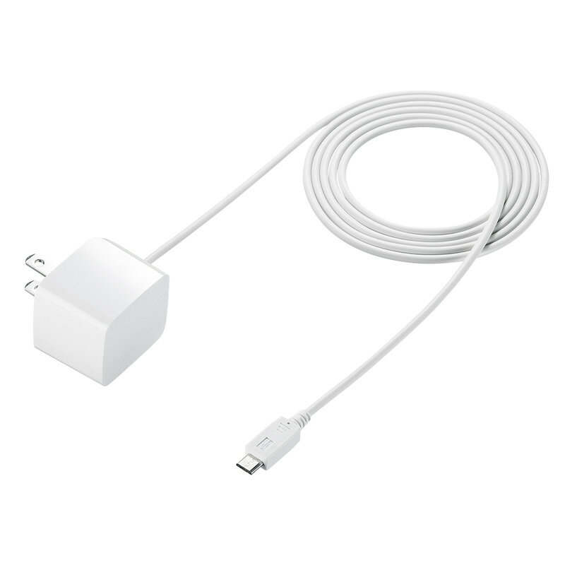 【最大2500円OFFクーポン配布中】microUSBケーブル一体型AC充電器 1.5m 2.1A ホワイト ACA-IP45W サンワサプライ