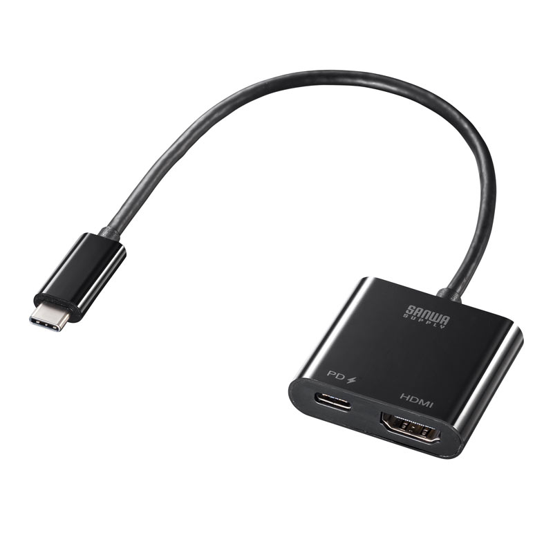 USB Type C-HDMI変換アダプタ 4K/60Hz/PD対応 AD-ALCPHDPD サンワサプライ ※箱にキズ、汚れあり