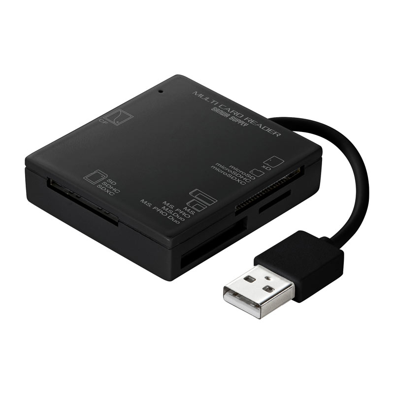 【最大3500円OFFクーポン 5/20まで】【訳あり 新品】マルチカードリーダー USB2.0 ブラック ADR-ML15BKN サンワサプライ ※箱にキズ、汚れあり【ネコポス対応】