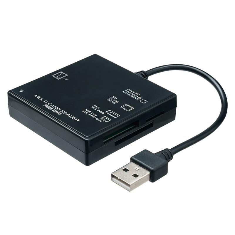 【5/25限定！抽選で100％P還元+10％OFFクーポン】【訳あり 新品】USB2.0 マルチカードリーダー ブラック ADR-ML23BKN サンワサプライ ※箱にキズ、汚れあり【ネコポス対応】