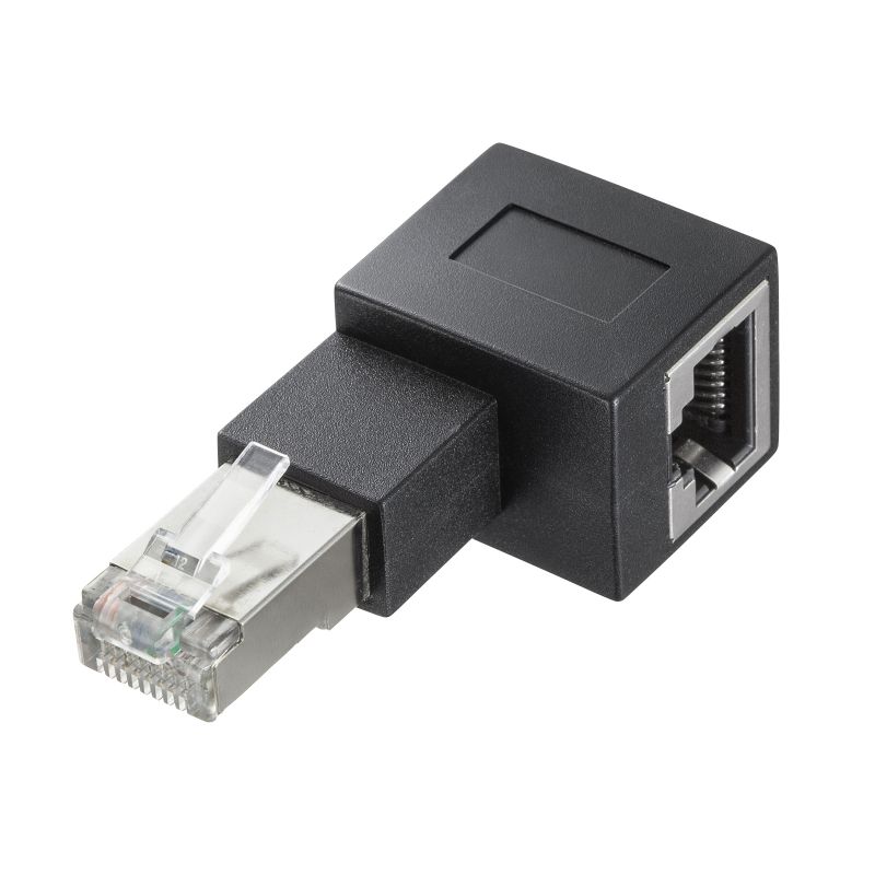 【ランク別最大P10倍＆最大3000円OFFクーポン】【訳あり 新品】RJ-45コネクタ90度角度変更アダプタ 左出しタイプ L型変換アダプタ カテゴリ6A対応 シールド仕様 STPケーブル UTPケーブル両対応…