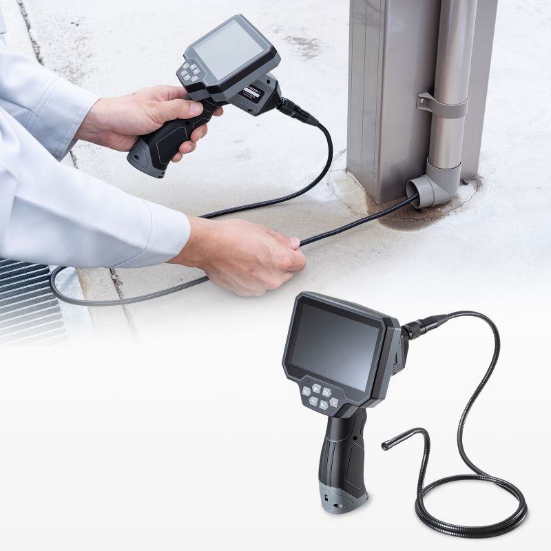 【最大2000円OFFクーポン配布中】【訳あり 新品】ファイバースコープ 工業用内視鏡カメラ IP67 8mm 防水3カメラ スネークカメラ ボアスコープ 5インチモニター 1mケーブル LED搭載 CMS-ES02SET-1 サンワサプライ ※箱にキズ、汚れあり 3