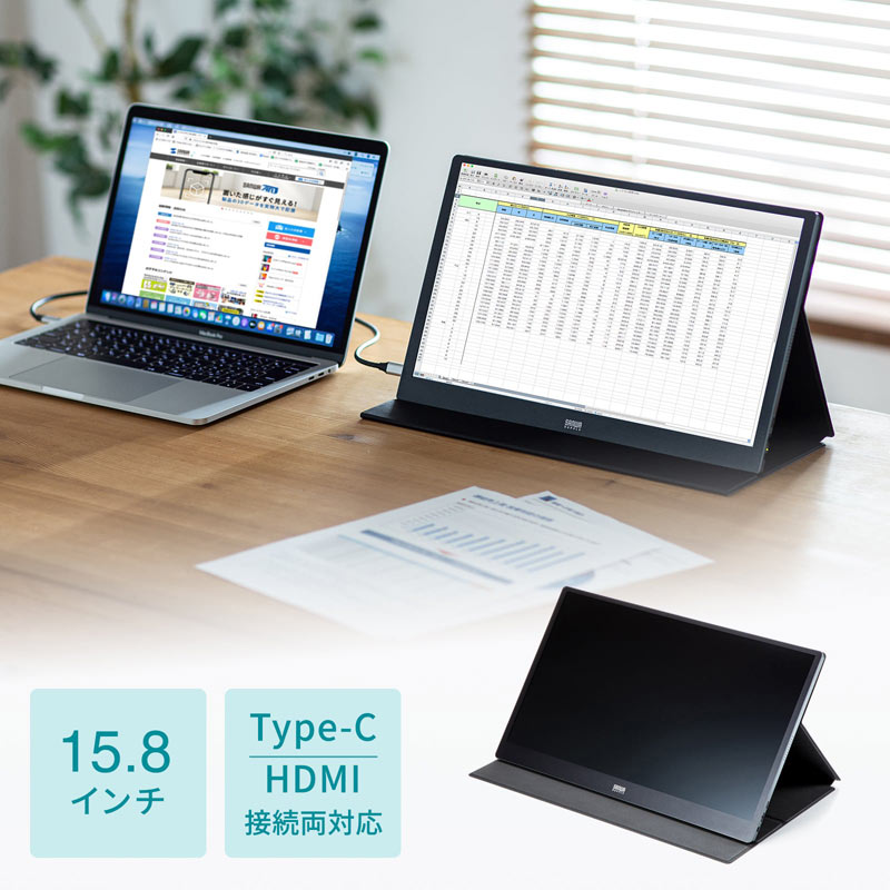 【6/1限定ポイント7倍 要エントリ ＋最大1000円オフクーポン】【訳あり 新品】モバイルモニター モバイルディスプレイ ポータブルモニター USB Type-C HDMI接続 15.8インチ 在宅勤務 ゲーム DP…