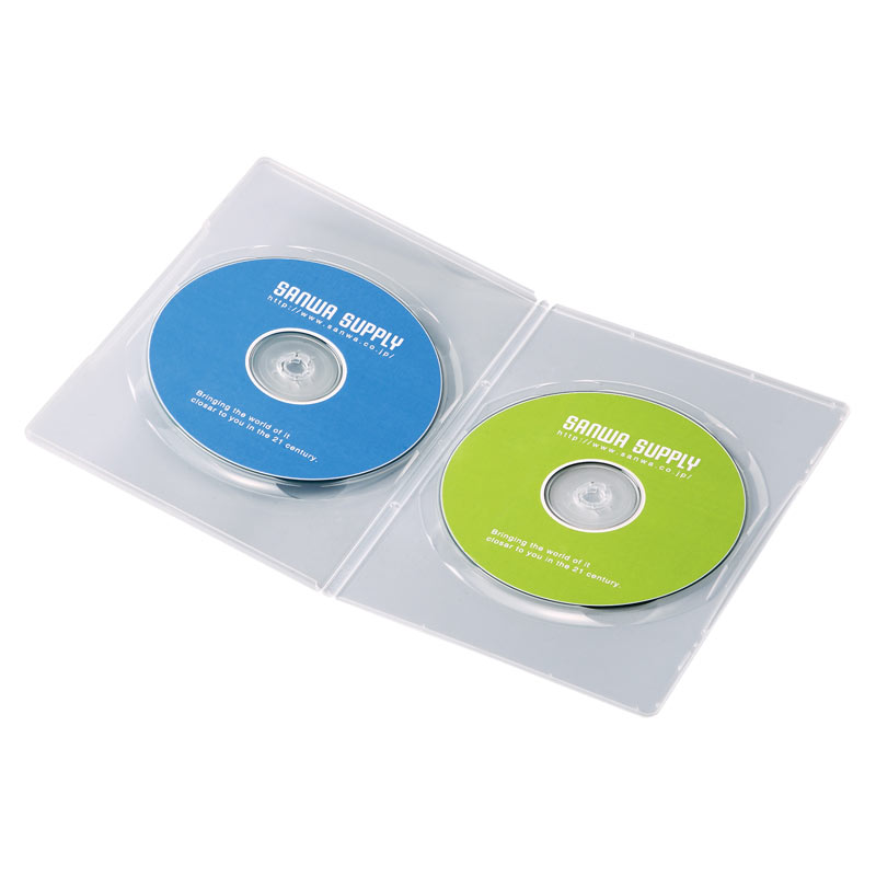 【訳あり 新品】DVDケース スリムDVDトールケース 2枚収納 10枚セット クリア DVD-TU2-10CLN サンワサプライ ※箱にキズ 汚れあり