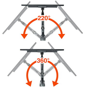 モニターアーム 1画面 クランプ ガス式 上下 左右 回転 前後 高さ調節 VESA EEX-LA013