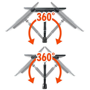 モニターアーム 1画面 クランプ ガス式 上下 左右 回転 前後 高さ調節 VESA EEX-LA015