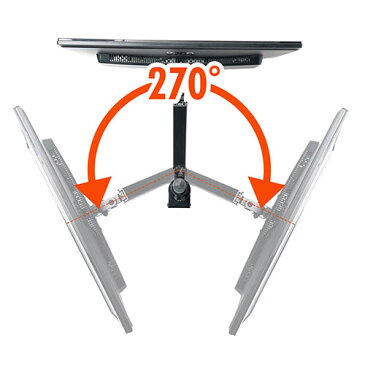 モニターアーム 1画面 ポール 支柱 クランプ ガス式 上下 左右 回転 高さ変更 前後 VESA EEX-LA017