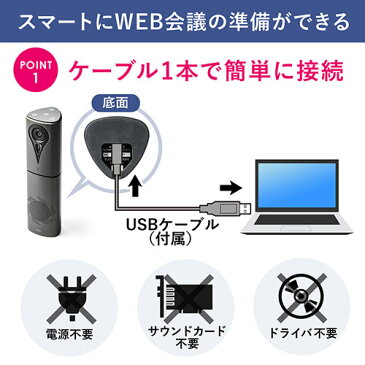 スピーカーフォン(カメラ内蔵・WEB会議・マイク・スピーカー一体型・フルHD・Skype・FaceTime・USB） EZ4-MC013