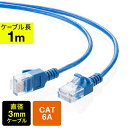 【最大777円OFFクーポン配布中】ツメ折れ防止CAT6A細径LANケーブル カテゴリ6A 1m 爪折れ防止カバー やわらかい ブルー EZ5-LAN6ASL01BL【ネコポス対応】