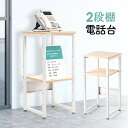 【最大3000円OFFクーポン配布中】電話台 FAX 受付 脇机 置台 マルチスタンド コンパクト 2段 ナチュラルブラウン EEX-PRJS01WD-2