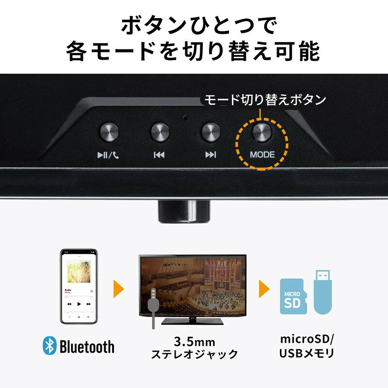 楽天市場】サウンドバースピーカー パソコン スマホ テレビ接続