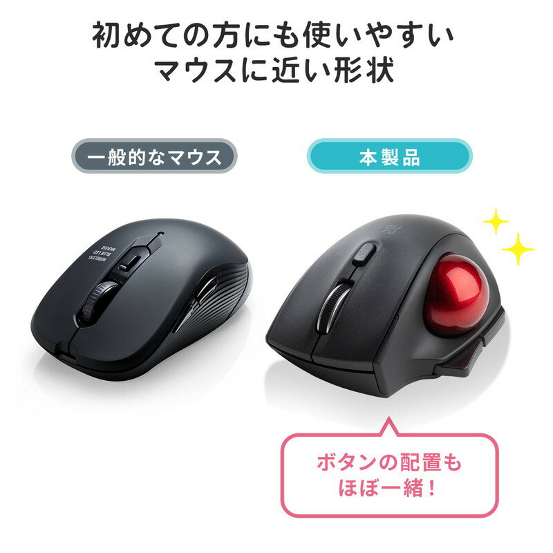 トラックボールマウス 小型トラックボール Bluetoothトラックボール エルゴノミクス レーザーセンサー ホワイト EZ4-MABTTB181W