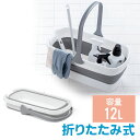 折りたたみバケツ 四角 小物入れ 12L 取っ手 コンパクト 掃除 洗濯 洗い桶 キッチン アウトドア 防災 EZ2-CD075