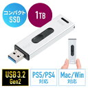 楽天イーサプライ　楽天市場店【最大3500円OFFクーポン配布中】スティック型SSD 外付け USB3.2 Gen2 小型 1TB テレビ録画 ゲーム機 PS5/PS4 スライド式 直挿し シルバー EZ6-USSD1TBS【ネコポス対応】