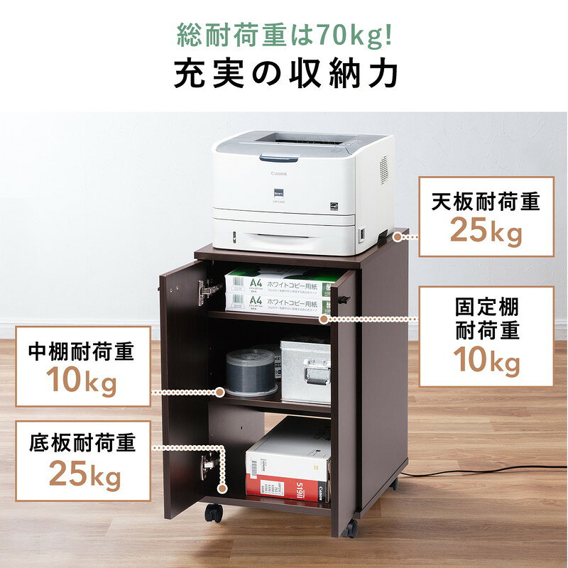楽天市場】プリンター台 木製 扉付 幅43cm×奥行46cm×高さ70cm
