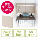 吸音フェルトパネル 6枚セット 幅55cm 高さ50cm 吸音ボード パーテーション 防音材 防音シート 集中ブース WEB会議 ベージュ EZ1-SPT032BG(3)