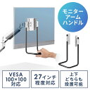 モニターアームハンドル 後付けハンドル VESA取り付け 持ち手 VESA100×100 27インチ程度対応 EZ1-VESA009