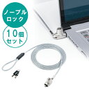 【最大500円OFFクーポン＆ポイント5倍 1/31まで】ノーブルロック対応セキュリティワイヤー 盗難防止 シリンダ錠 ワイヤー長1.5m スイング NobleWedge対応 Chromebook対応 10個セット EEX-SLNOBLE1X10