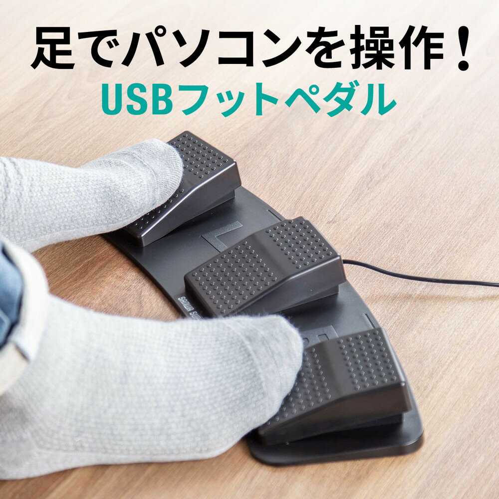 【最大3500円OFFクーポン 5/20まで】USB 有線 フットペダル スイッチ カスタム可能 マクロ プログラマブル 足踏み マウス操作対応 ショートカット割り当て メカニカルスイッチ EZ4-MA179